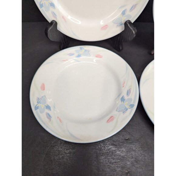 Fresh Flowers by Excel Iris Set of 4 Porcelain Floral 7 Inch Salad Plates - Picture 6 of 11
